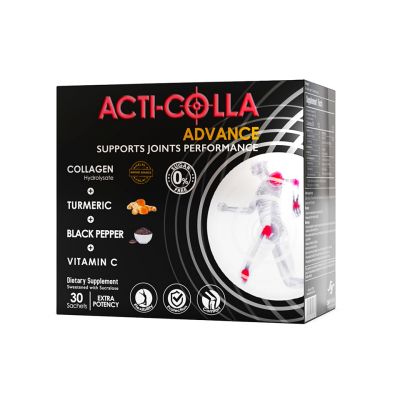ACTI - COLLA ADVANCE ( COLLAGEN 8 GM + VITAMIN C 500 MG + TURMERIC 700 MG + BLACK PEPPER 0.25 MG ) 30 SACHETS 